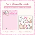 Cute cat and dessert themed 3D epoxy sticker in soft pink for phone DIY and scrapbooking - Dessert Cat