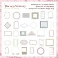 Autocollants cadres Rococo vintage en PET étanche tons macaron, lot de 30 feuilles déco - Souvenirs Rococo