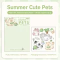 3D epoxy resin kitten stickers with summer coconut theme for DIY phone cases - Summer Pet