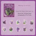 Waterproof PET stickers in wisteria and fern theme featuring 20 purple botanical pieces - Wisteria Meaning