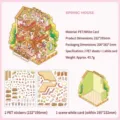 Set d'autocollants 3D de scène miniature Spring House pour projets de scrapbooking DIY - Manoir du Printemps