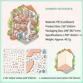 Autocollants de micro-scène 3D DIY thème Summer Residence en matériau PET. - Résidence d'Été