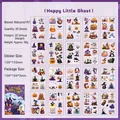 Set de 20 pegatinas de Halloween serie castillo con fantasmas y calabazas en PET - Pequeño fantasma feliz