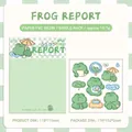 3D epoxy frog sticker set for DIY scrapbooking with green resin stationery accents - Frog Report