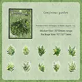 Waterproof PET needle leaf plant stickers set containing 20 pieces for journaling - Pack of 20 / Coniferous Garden