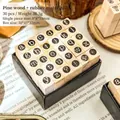 Set de 30 sellos de madera con letras minúsculas para manualidades y agendas DIY - Inglés Creativo