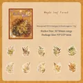 Vintage Maple Leaf garden waterproof PET stickers for journaling, 20 pieces set - Pack of 20 / Maple Leaf Garden
