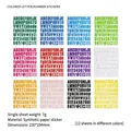 Lot de 12 autocollants colorés de lettres et chiffres pour décoration DIY et journal - Petit