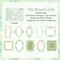 Verdant Mirage retro paper decorative labels with mint green vintage frames for journaling - The Wizard of Oz Green