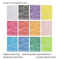 Lot de 12 autocollants alphanumériques colorés pour scrapbooking et carnets DIY, 290x210mm - Grand