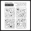 Set de 4 plantillas de PET con lindos diseños de animales para decorar diarios y agendas - Grupo Verde Saltarín