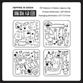 Set di 4 stencil in PET con simpatici disegni di animali per decorare diari e agende - Gruppo Verde Saltellante