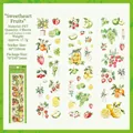 Fruit themed PET sticker set with lemon and strawberry illustrations for scrapbooking - Fruitilicious Sweetie (Fruit Theme)