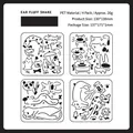 Set di 4 stencil da disegno in PET motivi animali 130x130mm per scrapbooking - Scuotimento di Lanugine per Orecchie
