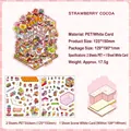 Strawberry Cocoa 3D PET sticker set with scene cards for DIY journals and crafts - Strawberry Cocoa