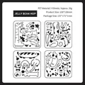 Set di 4 stencil da disegno in PET con simpatici animali, misura 130x130mm - Salto della Caramella Gommosa