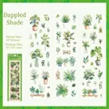 Adesivi in PET stile naturale con piante forestali e succulente per scrapbooking - Ombra Picchiettata (Tema Piante)