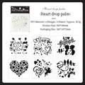 Set di 6 stencil fai-da-te in PET a tema cuore per scrapbooking e pittura a spruzzo - Stella Che Cade Nel Palmo