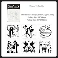 Set di 6 stencil PET Sunset Mailbox per pittura fai-da-te e scrapbooking romantico - Cassetta Postale Al Tramonto