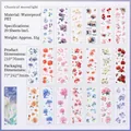 Adesivi floreali in PET impermeabili per scrapbooking con 20 disegni botanici vintage - Chiaro di Luna Vintage