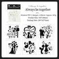 Set di 6 stencil in PET romantici per pittura fai-da-te con cuori e coppie - Trascorrere Tempo Insieme