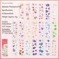 Set di 20 adesivi floreali PET impermeabili Secret Garden per scrapbooking fai-da-te - Giardino Segreto