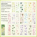 Adesivi impermeabili in PET con fiori e farfalle per scrapbooking set da 20 fogli - Linguaggio Minimalista