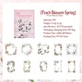 Retro PET flower frame stickers set featuring vintage European embossed floral designs - Peach Blossom Spring