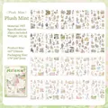Plush Mint theme DIY sticker book featuring 20 PET sheets with girl and pet illustrations - Plush Mint