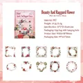 Red flower PET sticker pack with vintage white embossed frames and floral borders - Red Sea Splendor