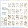 Petal Walk PET stickers set featuring 20 floral illustrated sheets for DIY journals - Petal Walk