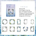 Blue PET floral border stickers set with butterfly designs for scrapbooking DIY - 20 Pieces/Pack / Blue Sky Like Poetry