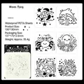 Set di 6 stencil da disegno in PET impermeabile a tema oceano per bullet journal, 13x13cm - Onde Danzanti