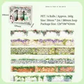 6 rotoli di nastro PET 50mm con motivi floreali e di pareti in pietra per scrapbooking - Fioritura davanti al portico
