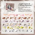 Set de 6 cintas adhesivas PET estilo pintura al óleo con pinceladas artísticas de colores - Estilo Rico en Colores Claros