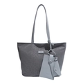 Dreiteiliges graues Tote-Bag-Set mit Leopardenmuster, Beutel und Münzfach - Set (Haupttasche + Kartenhalter + Münzfach) / Grau