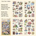 Pet Bear Holiday cartoon sticker pack with 4 PET sheets for journals and DIY crafts - Bear Holiday Theme