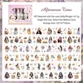 6-roll PET decorative tape set Afternoon Tea series with girl and floral illustrations - Afternoon Time