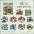 Waterproof PET ancient Chinese architecture sticker pack featuring villas and gardens - Vintage Bay Style