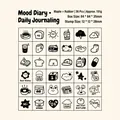 Σετ 36 ξύλινες σφραγίδες Mood Diary με σύμβολα από καουτσούκ για DIY ημερολόγιο - Ημερολόγιο Διάθεσης