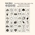 Set di 36 timbri in legno Mood Diary con icone in gomma per scrapbooking fai-da-te - Diario dell'Umore