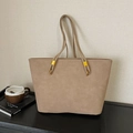 Sac fourre-tout kaki mat minimaliste avec boucles dorées et grande capacité élégante - Sans Pendentif / Kaki