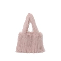Borsa tote in ecopelliccia rosa con morbida texture a pelo lungo e manico superiore - Rosa