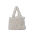 Borsa tote in ecopelliccia bianca con texture morbida e silhouette squadrata pulita - Bianco