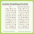 Adesivi in PET serie frutta cartone animato con finitura glitterata - Tema Frutta