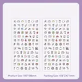 Cute cartoon PET stickers set with 2 sheets for DIY phone case decoration, 100x188mm size - Stationery Theme