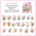 Waterproof PET floral stickers set featuring 20 vibrant flower designs for journaling - Flower Scent on the Breeze
