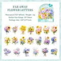 Set de 20 pegatinas florales de PET impermeables para decoración de diarios y agendas - Nota floral a lo lejos