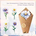 Daisy flower gold foil material paper set with purple and pink floral bookmarks - Daisy Secret