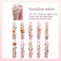 Adesivi floreali vintage in PET impermeabile, tema fiori rossi Cinabro - Ceneri Vermiglio